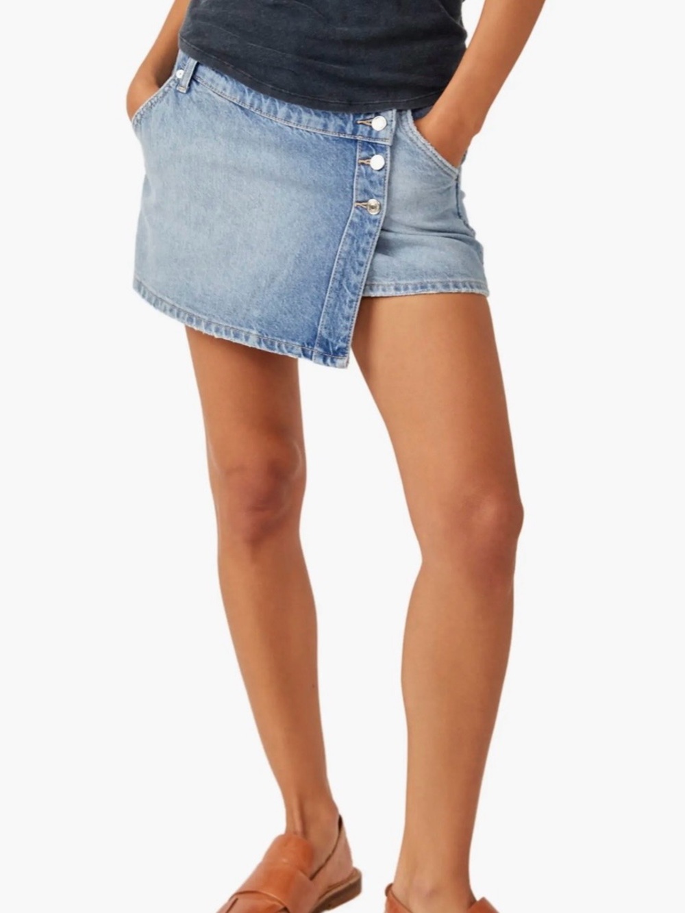 We the Free Wynne Denim Mini Skirt NWT 32